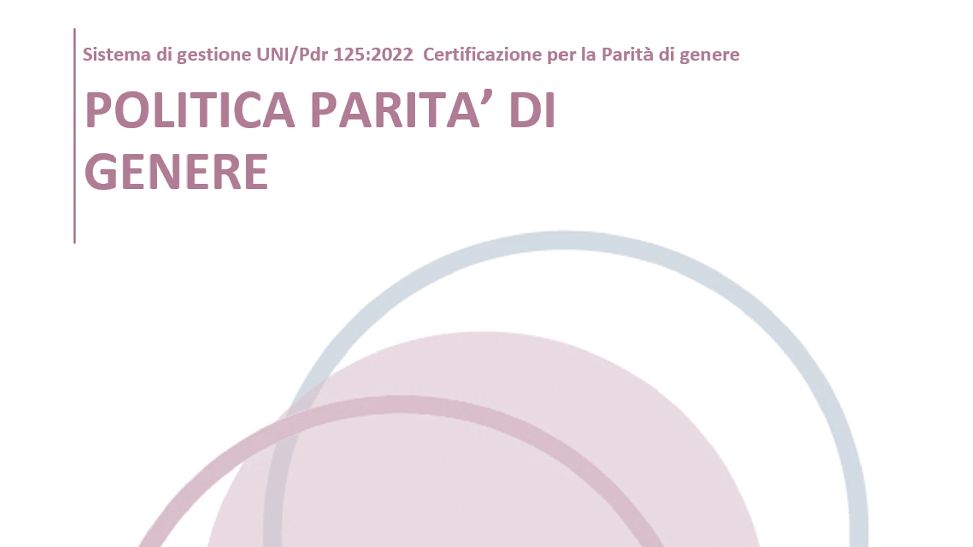 Politica Parità di Genere